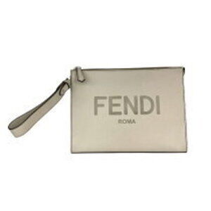 Fendi LOMA clutch bag gray leather